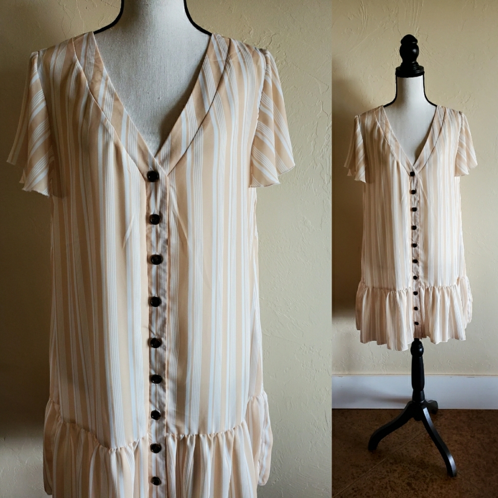 NWOT Button Down Striped Dress
